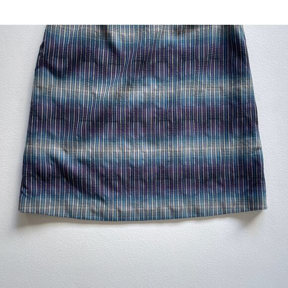Pendleton 100% Wool Blue Plaid Woven Pencil Skirt Side Zip Preppy Sz 6 Petite - Picture 6 of 8